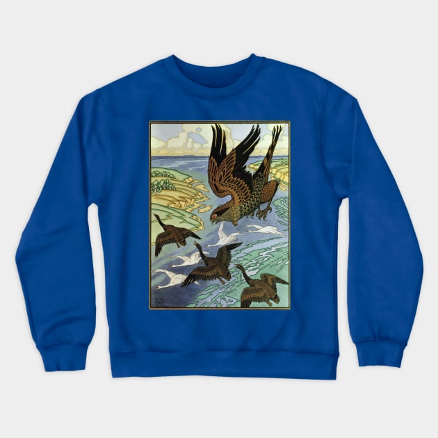 Falcon for the Epic Volga - Ivan Bilibin Crewneck Sweatshirt by forgottenbeauty